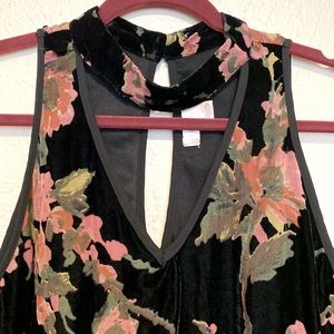 Black Velvet Burnout Floral Tank Dress Band Of Gypsies sz L